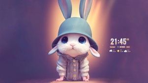 4K 冬季可爱小兔子