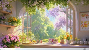 护眼花草树木桌面主题