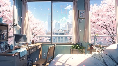 樱花飘落的房间