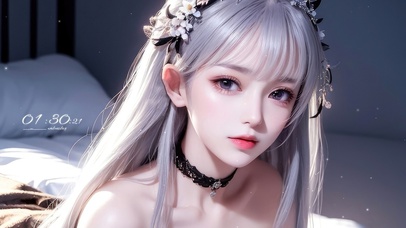 4K唯美清纯气质白发女孩