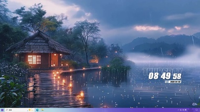 雨天乌云树木桌面主题