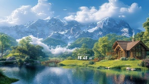 山下湖泊小屋