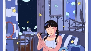 少女卧室夜晚
