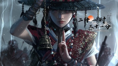 4k斗笠绘画女孩