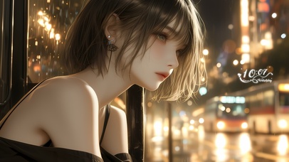 公交站台 美少女