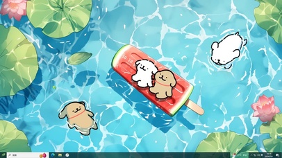 线条小狗西瓜派对主题