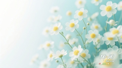 淡雅的金蕊透明花