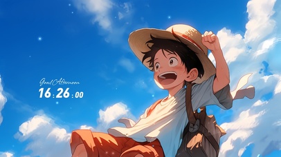 可爱开心草帽男孩