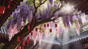 皆如所愿紫藤花