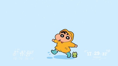 蜡笔小新 雨中漫步