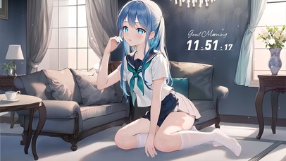 可爱蓝发JK萝莉