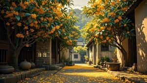 桂花树下