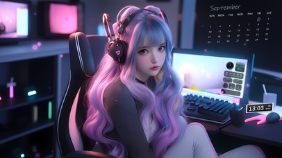 电竞房可爱少女