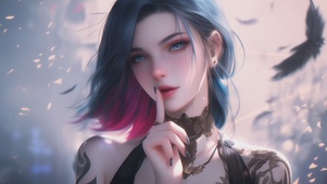可爱气质纹身美女