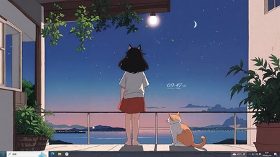 和猫猫一起看海主题