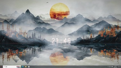 水墨古风山水-桌面主题