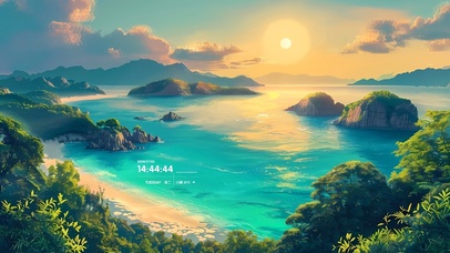 落日 海景
