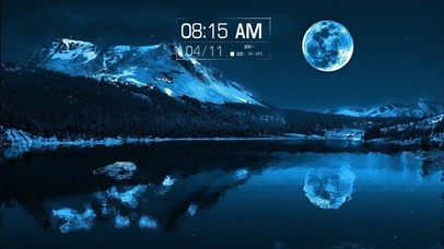 4k梦幻蓝月（含真实时间）