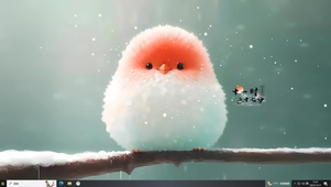雪中的百灵鸟