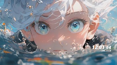 护眼绿景溪流景色