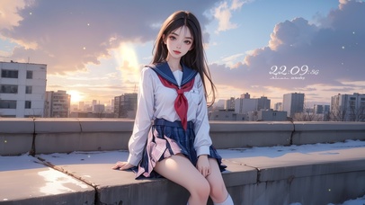 可爱长发JK女生