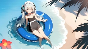 可琳·威克斯-海边泳装少女