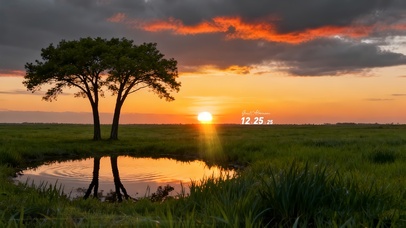 日落时分的田野