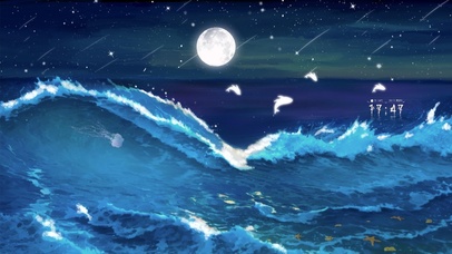 月亮照耀下的大海