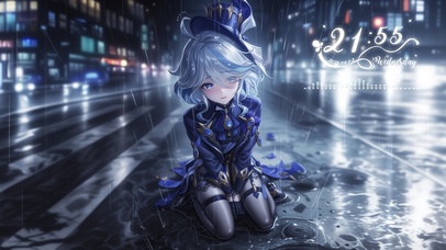 雪墨壁纸丨芙宁娜丨雨寂孤身丨