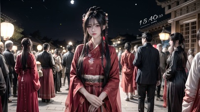 街道汉服美女