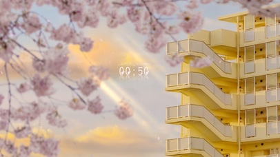 4K唯美治愈日系夕阳樱花