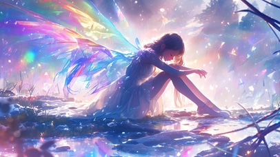 七彩翅膀的少女