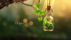 小清新许愿瓶四叶草