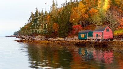 秋季湖边小屋