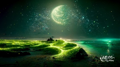 荧光唯美金海线