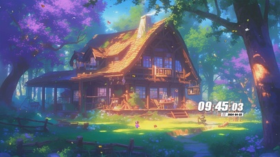 护眼房屋树木景色