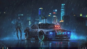 科幻赛博都市机车主题
