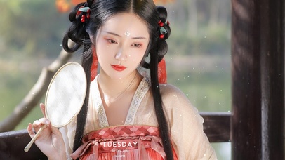 庭院古风美少女