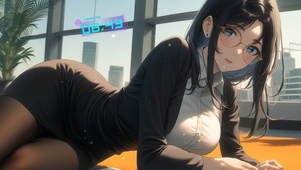 大眼睛金丝眼镜微胖美女