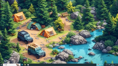 4K唯美溪水森林