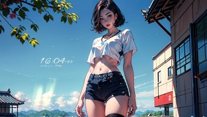 4K阳光小清新时尚女孩