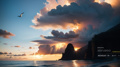 黄昏时刻来自大海的呼吸