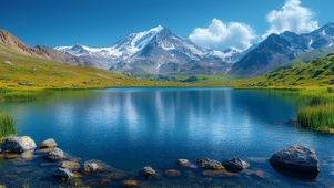 雪山镜湖
