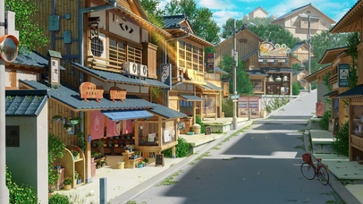 4K唯美治愈日系小镇街道