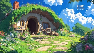 唯美绿色小屋