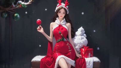 唯美可爱圣诞节美少女