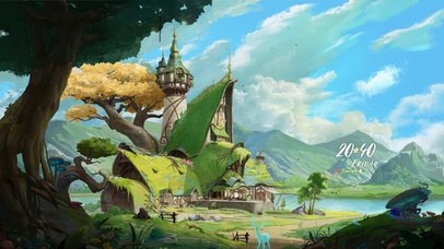 4K唯美治愈动漫湖边村庄