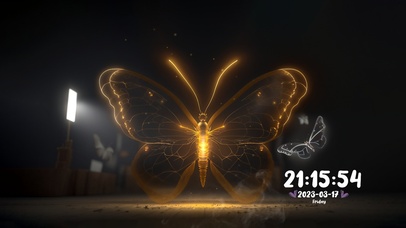 荧光蝴蝶 线条蝴蝶 4K