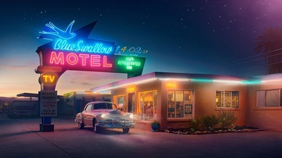 赛博朋克曙光下便利店