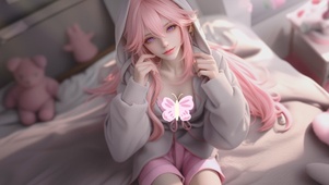 可爱甜美居家女孩
